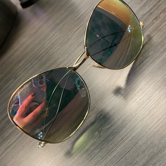 Accessories - Gold and Green Sunglasses